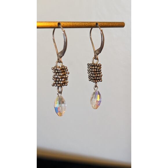 Vintage Crystal Marked Sterling 925 Lever Back Earrings - Picture 2 of 7